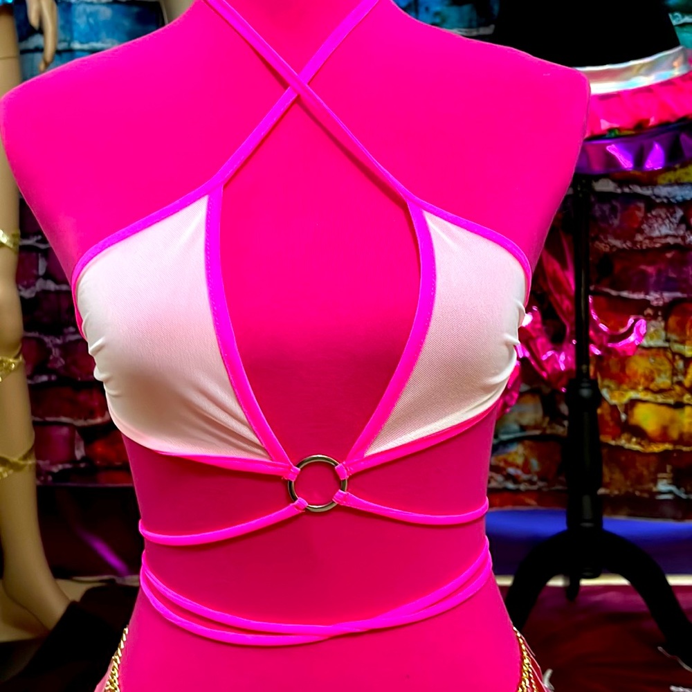 New Mesh “O” Ring  Halter Top